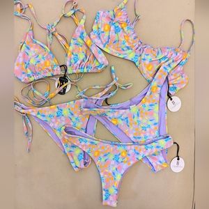 $500 B swim Elizabeth Turner Jade Blossom 5 piece set bundle purple gorgeous NWT